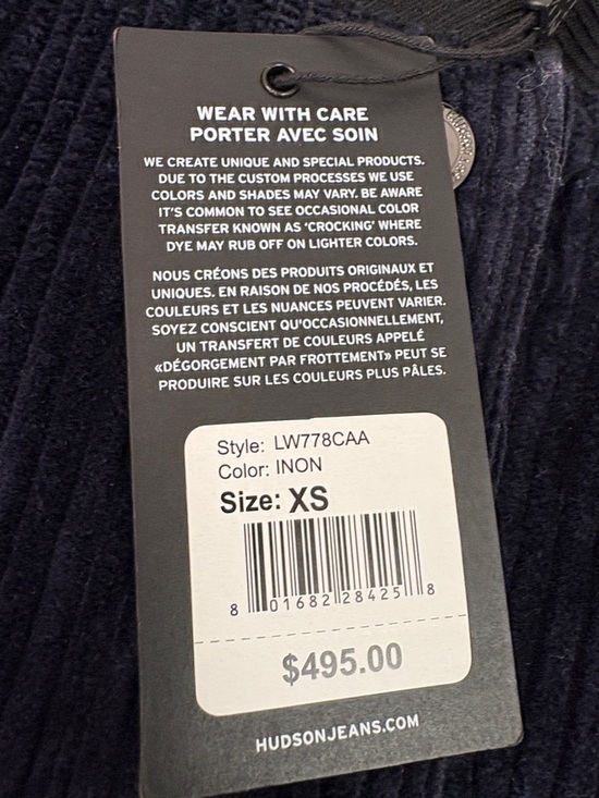 Hudson Los Angeles Corduroy & Leather Varsity Jacket XS New With Tags $495 - Picture 4 of 10